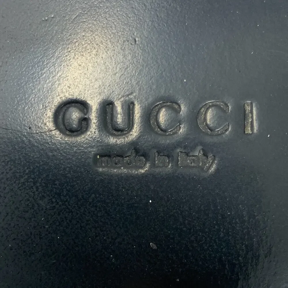 Gucci Marmont GG Black Leather Thong Sandals Gold Logo EU 38.5